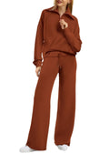 Tweedelige Joggingset met Rits voor Dames - Bruin (2)