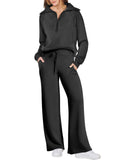 Tweedelige Joggingset met Rits voor Dames - Zwart