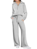 Tweedelige Joggingset met Rits voor Dames - Lichtgrijs