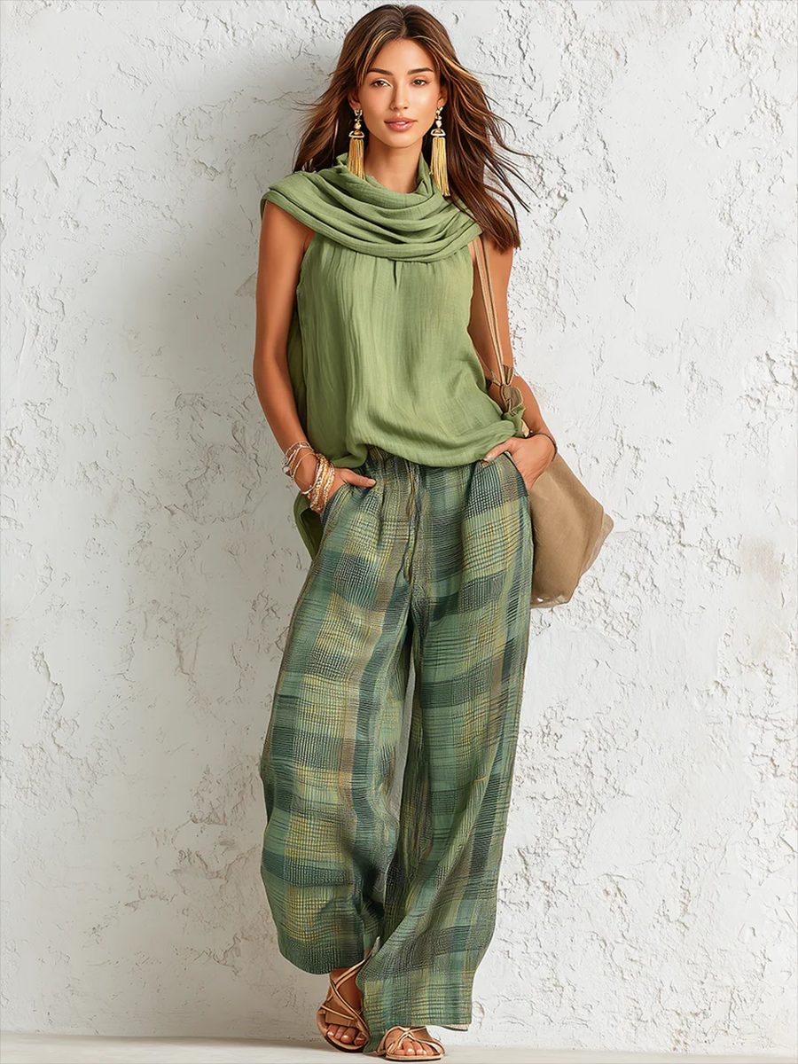 Tweedelige Set met Wijde Pijp Broek voor Dames