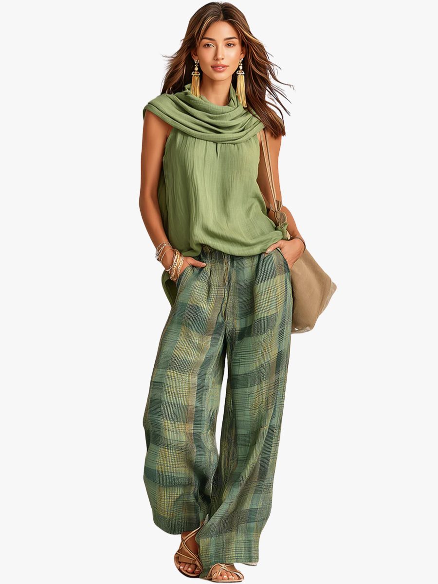 Tweedelige Set met Wijde Pijp Broek voor Dames