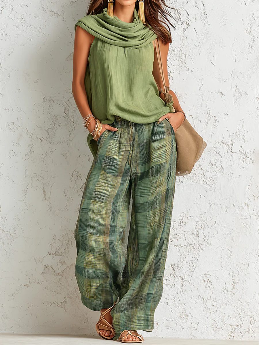 Tweedelige Set met Wijde Pijp Broek voor Dames - View 3