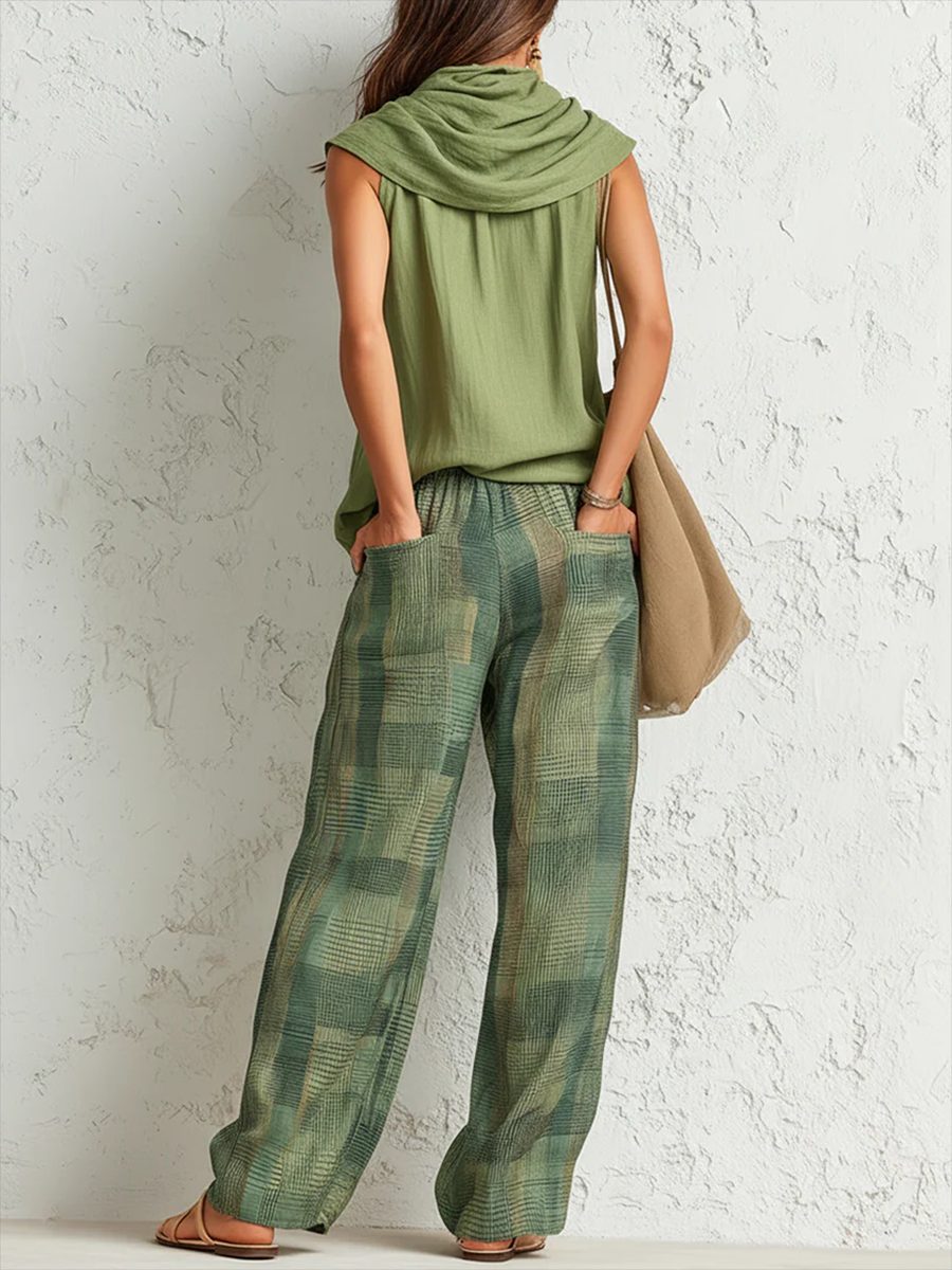 Tweedelige Set met Wijde Pijp Broek voor Dames - View 4