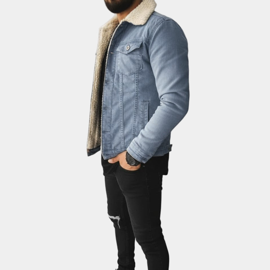 Spijkerjack met Sherpa Voering voor Heren