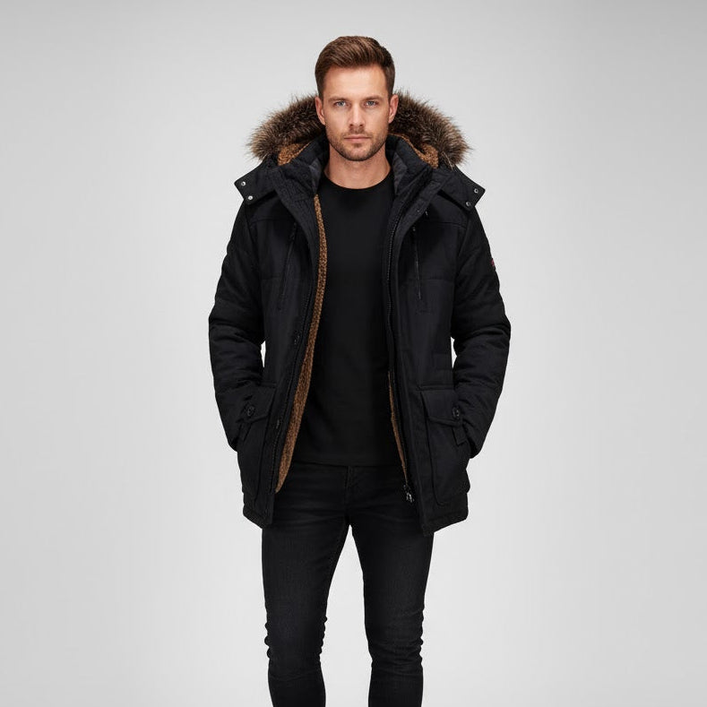 Winterjas Parka met Bontkraag voor Heren