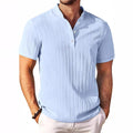 Geruite Henley-Shirt met Korte Mouwen voor Heren