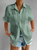 Oversized Geknöpfte Blouse voor Dames - Groen