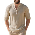 Henley Shirt met Textuurpatroon voor Heren - View 7
