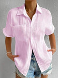 Oversized Geknöpfte Blouse voor Dames - Roze