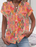 V-hals Blouse met Korte Mouwen voor Dames