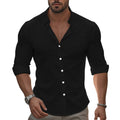 Button-Down Overhemd met Opstaande Kraag voor Heren - View 3