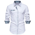 Button-Down Overhemd met Paisley Details voor Heren - Wit