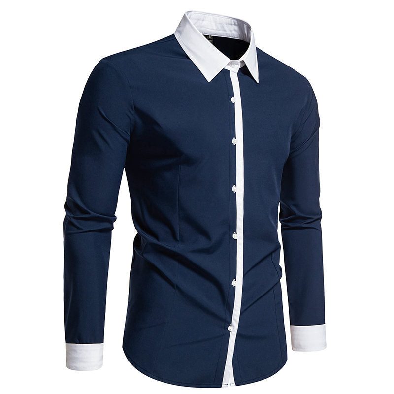 Button-Down Overhemd met Contrasterende Kraag voor Heren - View 2