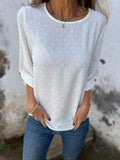Blouse met Puntjespatroon voor Dames - Wit