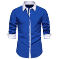 Button-Down Overhemd met Contrasterende Kraag voor Heren - Blauw