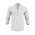 Henley Shirt met Textuurpatroon voor Heren - Wit