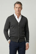 V-Hals Cardigan met Knoopsluiting voor Heren - Grijs