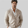 V-Hals Gebreide Cardigan met Knoopsluiting voor Heren