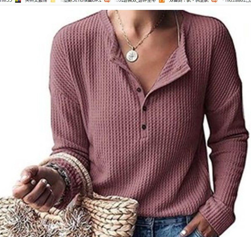 V-Hals Geribde Blouse voor Dames - Boonensaus