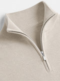 V-Hals Merino Wollen Trui met Rits voor Heren - View 7