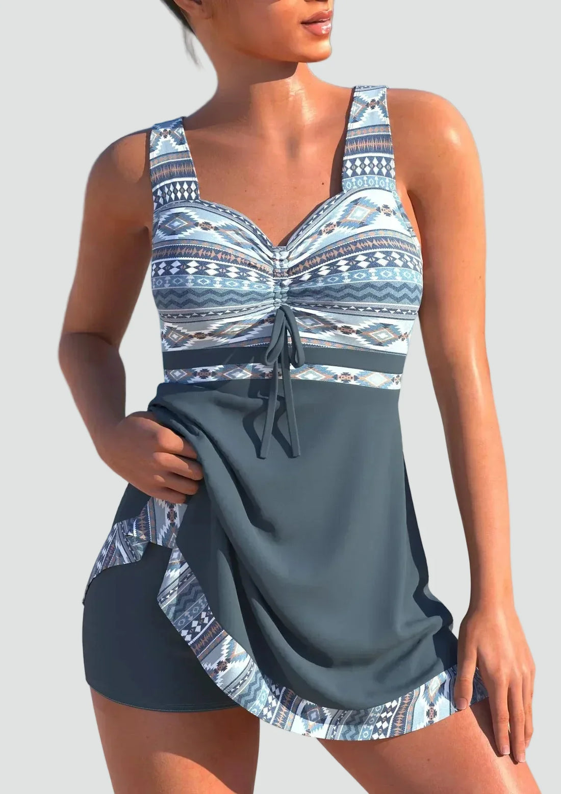 Geplooide Bandeau Badpak voor Dames
