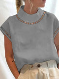 Korte Mouwen Blouse met Cut-Out Detail voor Dames