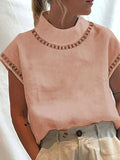 Korte Mouwen Blouse met Cut-Out Detail voor Dames
