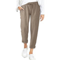 Linnen Wijde Broek met Elastische Taille voor Dames