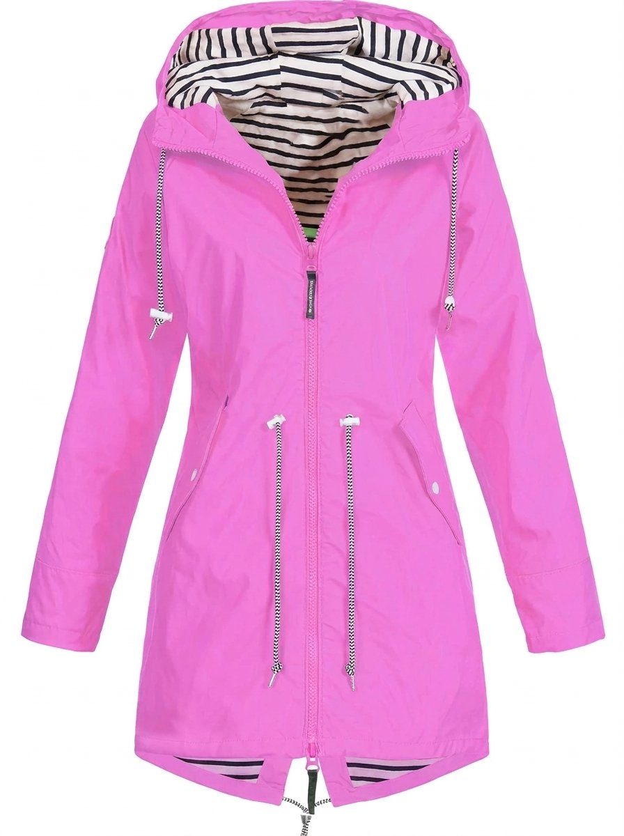 Wasserabweisende Regenmantel met Taillenzug voor Dames - Roze