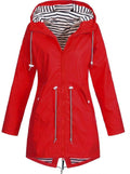Wasserabweisende Regenmantel met Taillenzug voor Dames - Rood