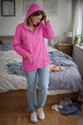 Waterdichte Jas met Capuchon voor Dames - Rosa