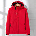 Waterdichte Regenjack met Afneembare Capuchon voor Dames - Rood