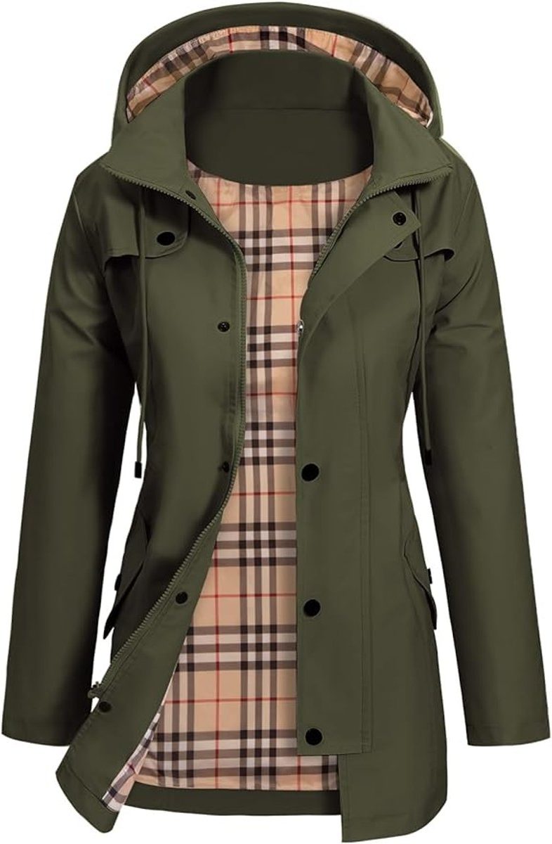 Waterdichte Regenmantel met Capuchon voor Dames - Groen