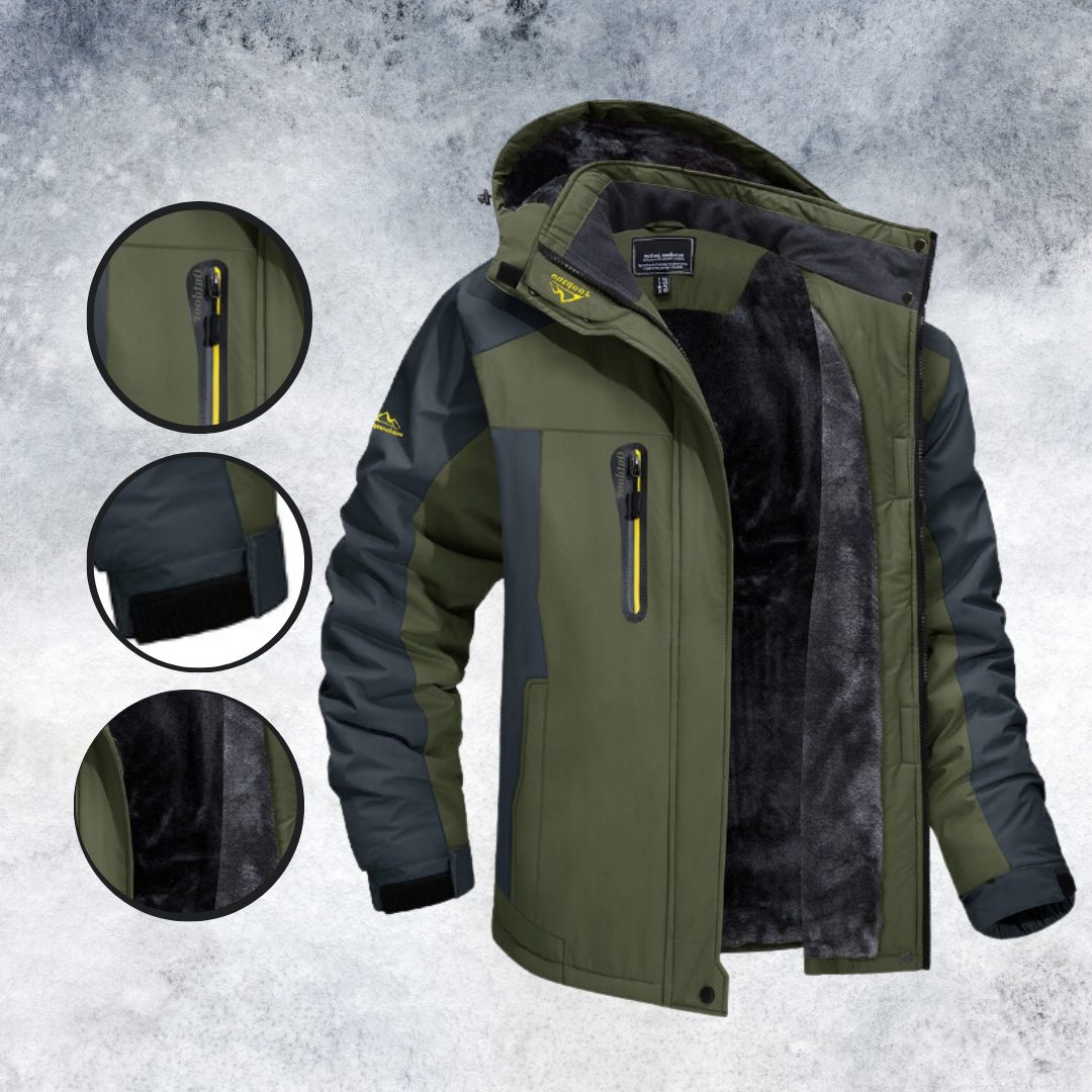 Waterdichte Winterjas met Capuchon en Fleece Voering voor Heren