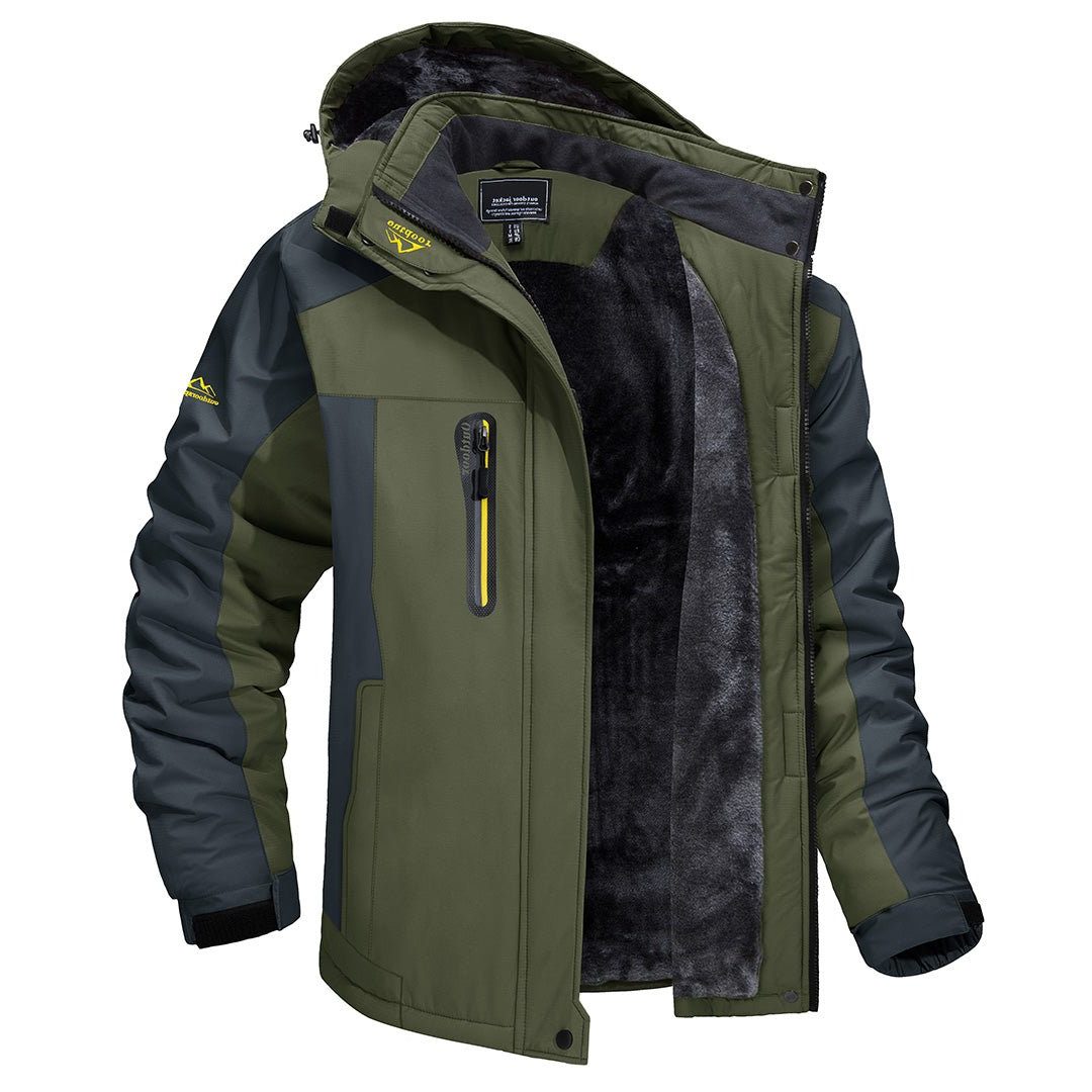 Waterdichte Winterjas met Capuchon en Fleece Voering voor Heren