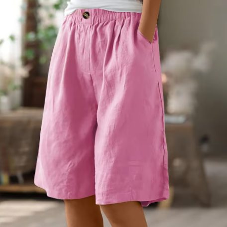 Wijde Korte Broek met Steekzakken voor Dames - Roze