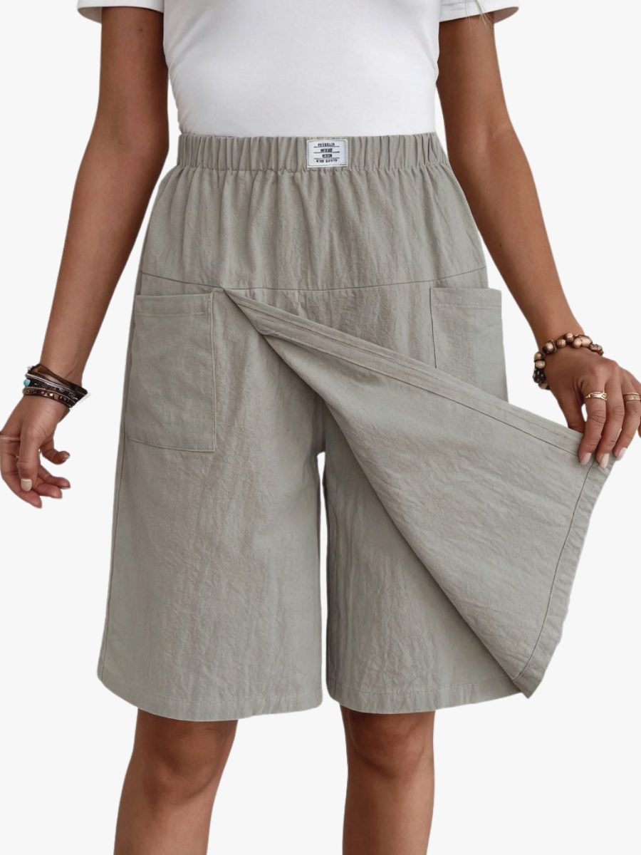 Wijde Pijp Korte Broek met Steekzakken voor Dames