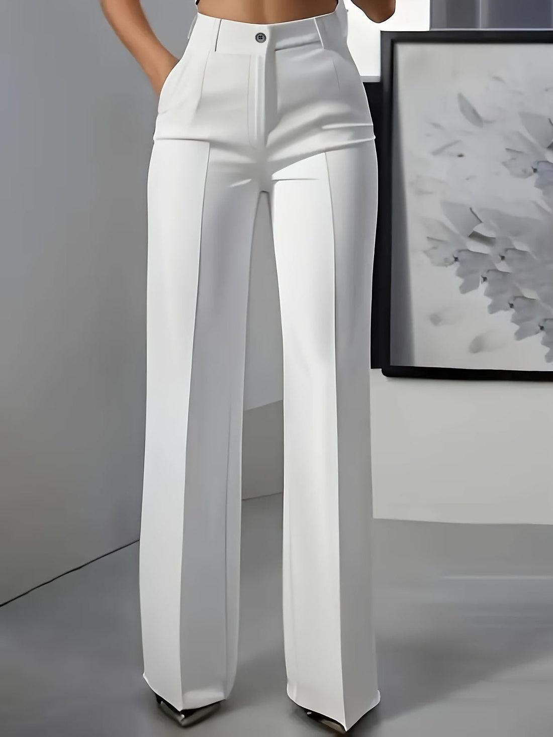Wijde Pijp Pantalon met Hoge Taille voor Dames