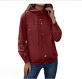 Windbreaker Jas met Verstelbare Capuchon voor Dames - Weinrot