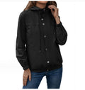 Windbreaker Jas met Verstelbare Capuchon voor Dames - Schwarz