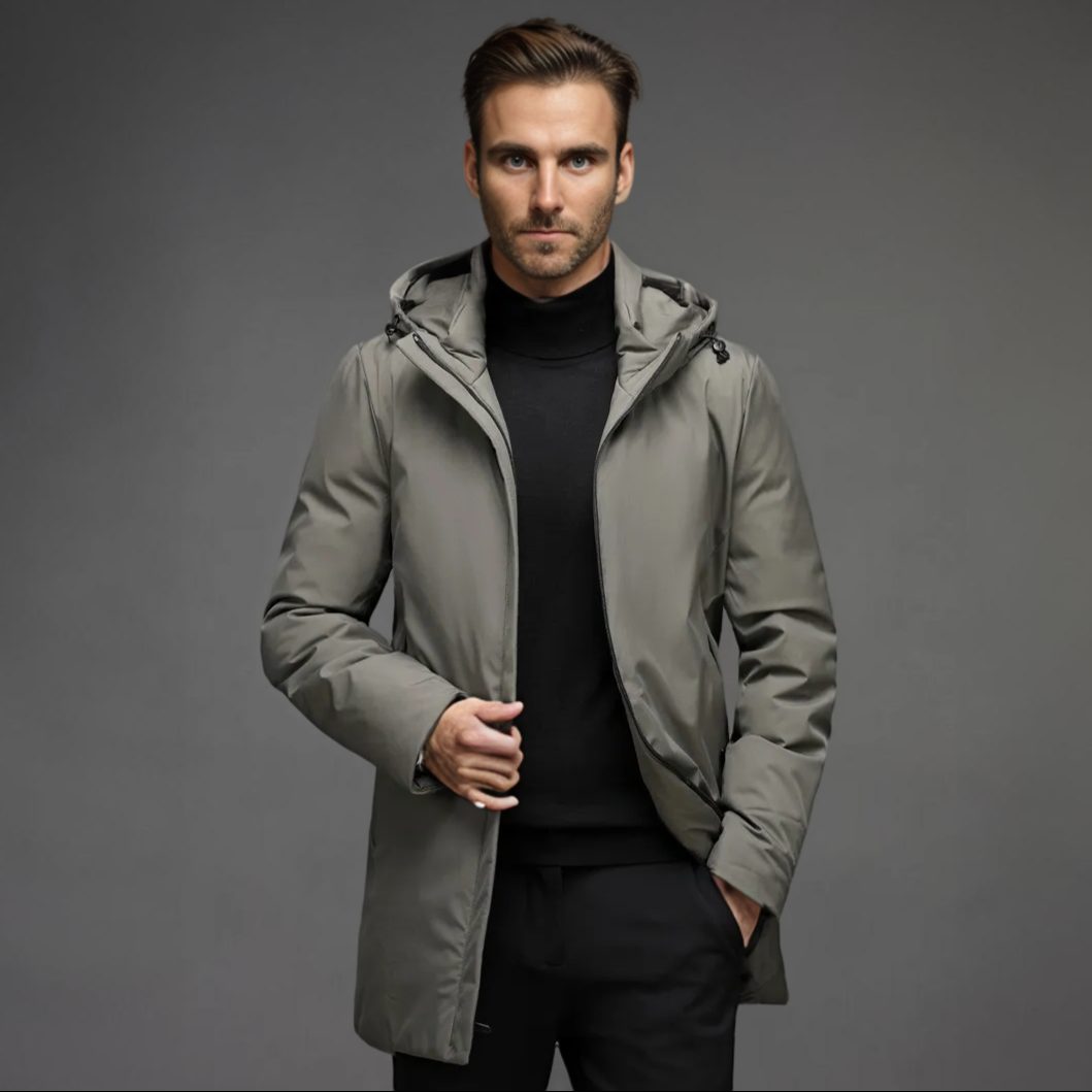 Winterjas met Afneembare Kap voor Heren - Beige