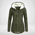 Winterjas Parka met Capuchon en Fleece Voering voor Dames - Armeegrün