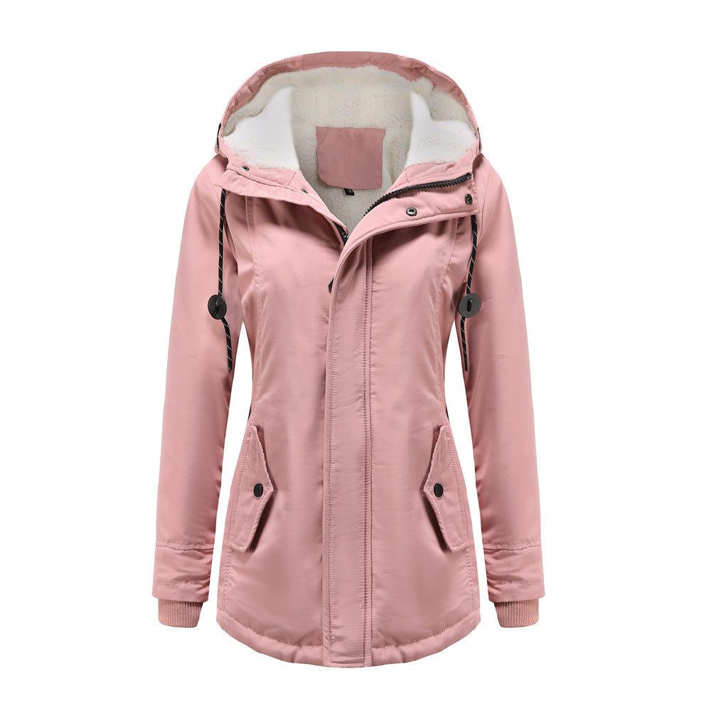 Winterjas Parka met Capuchon en Fleece Voering voor Dames - LightPink