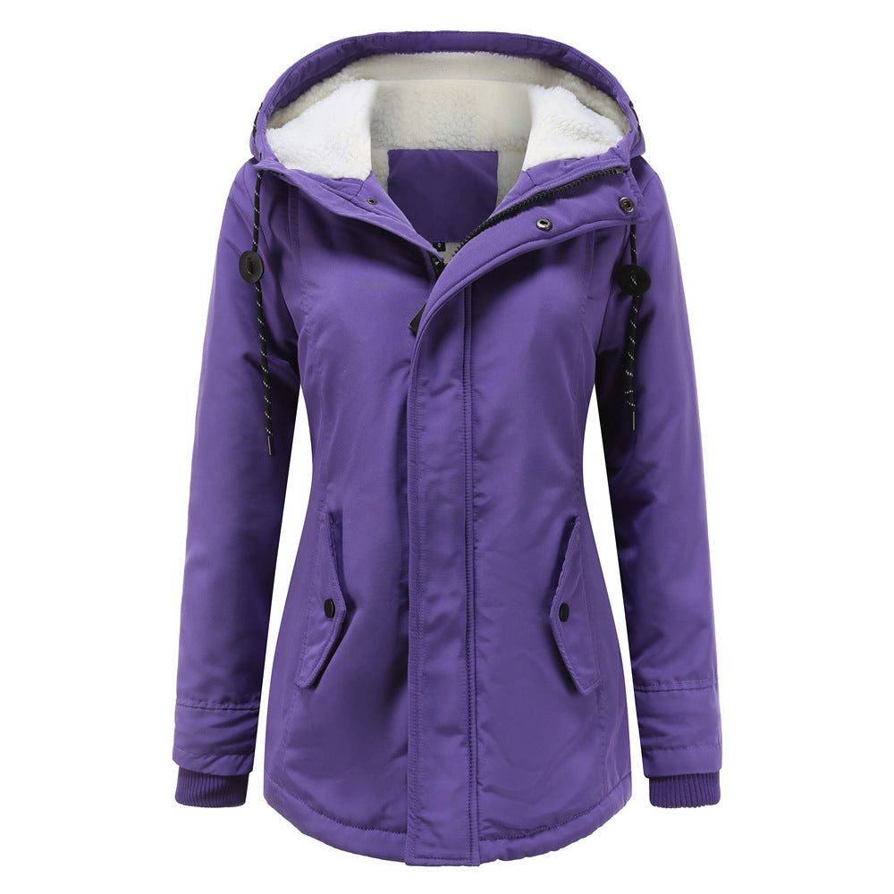 Winterjas Parka met Capuchon en Fleece Voering voor Dames - Lila