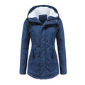 Winterjas Parka met Capuchon en Fleece Voering voor Dames - Blau
