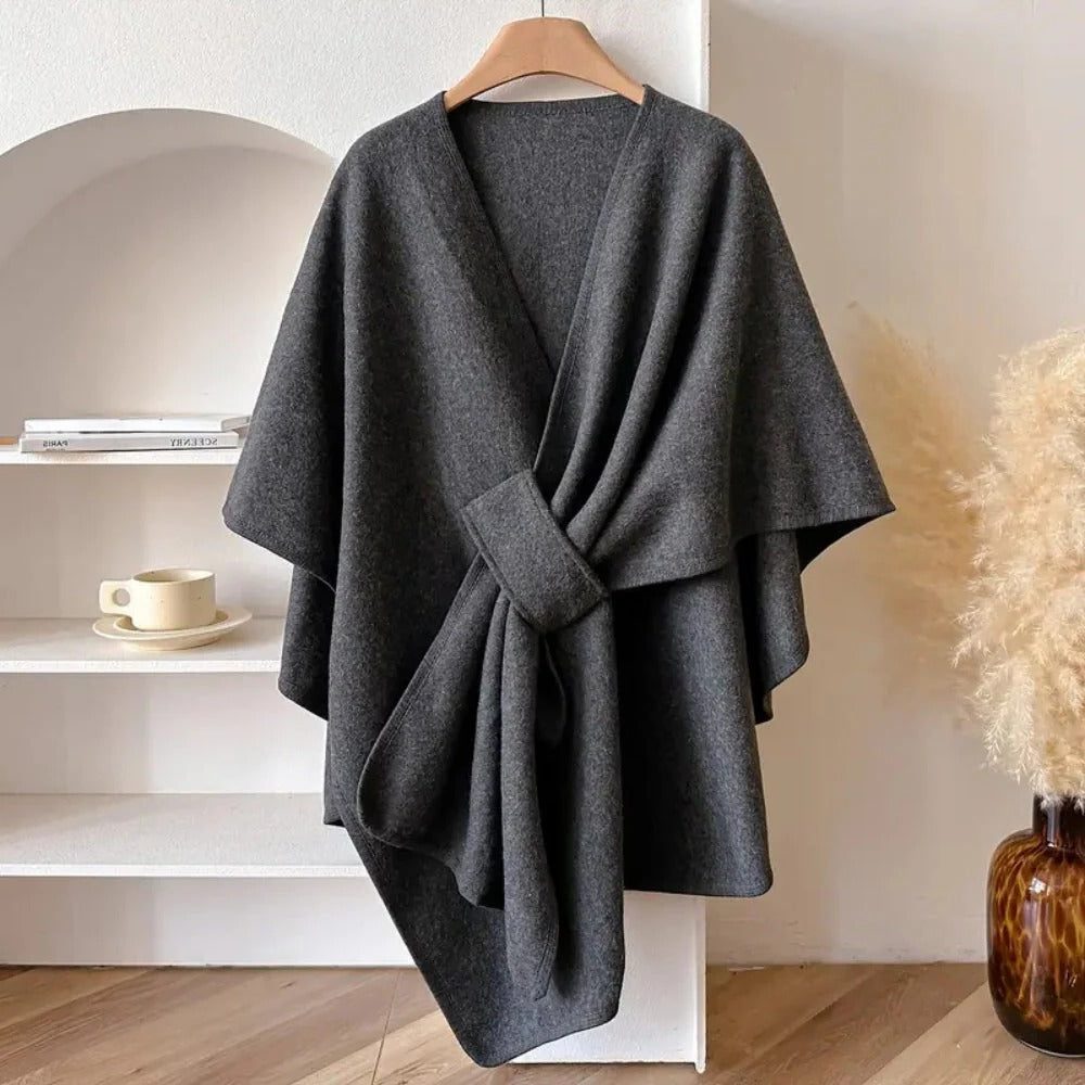 Wollen Omslagdoek voor Dames - Donkergrijs