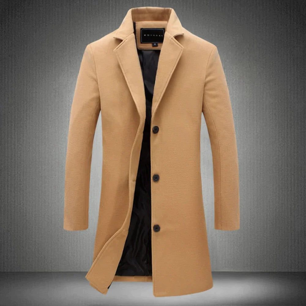 Wollen Overjas met Reverskraag voor Heren - Beige