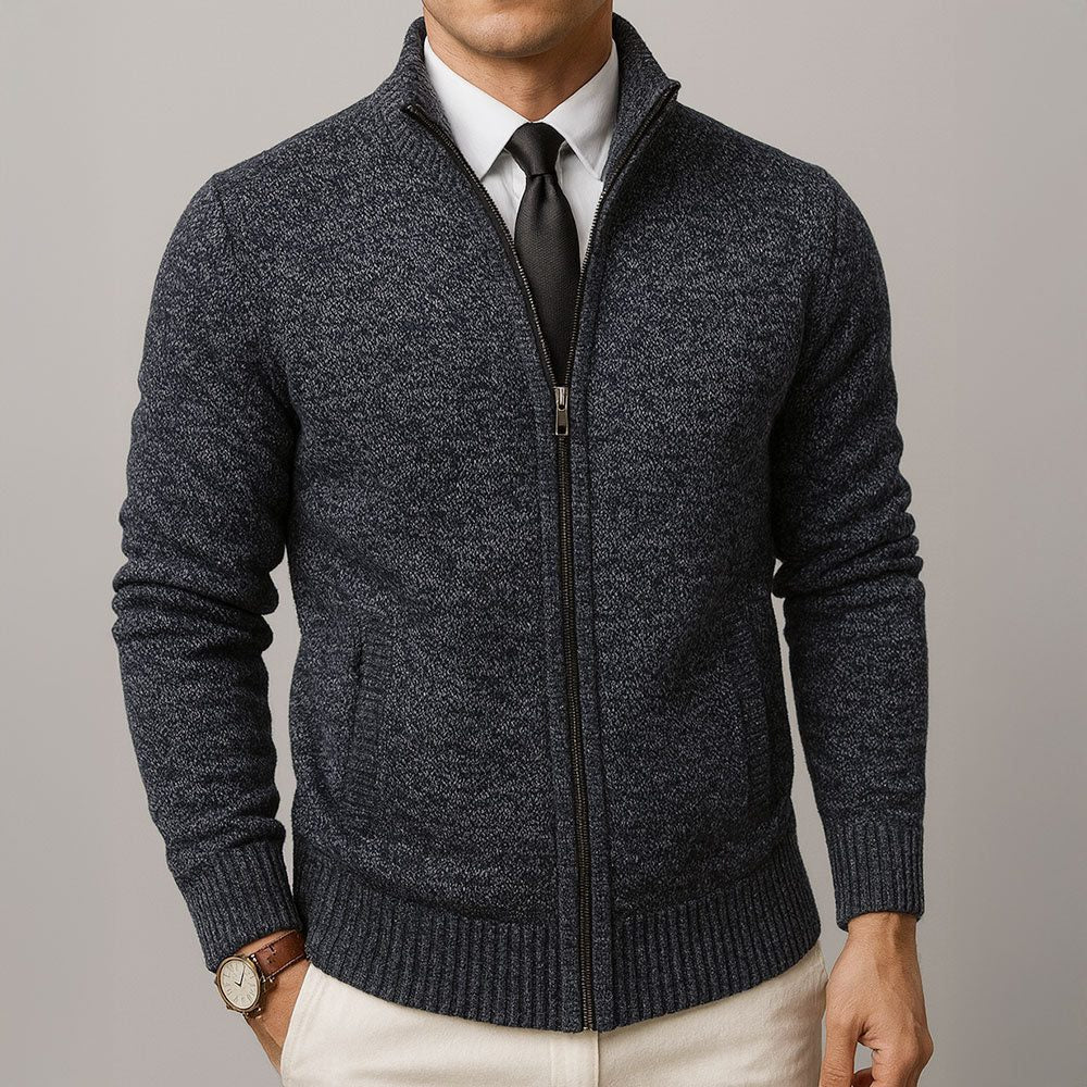 Wollen Ritssluiting Cardigan voor Heren - Grijs