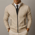 Wollen Ritssluiting Cardigan voor Heren - Beige