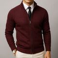 Wollen Ritssluiting Cardigan voor Heren - Rood